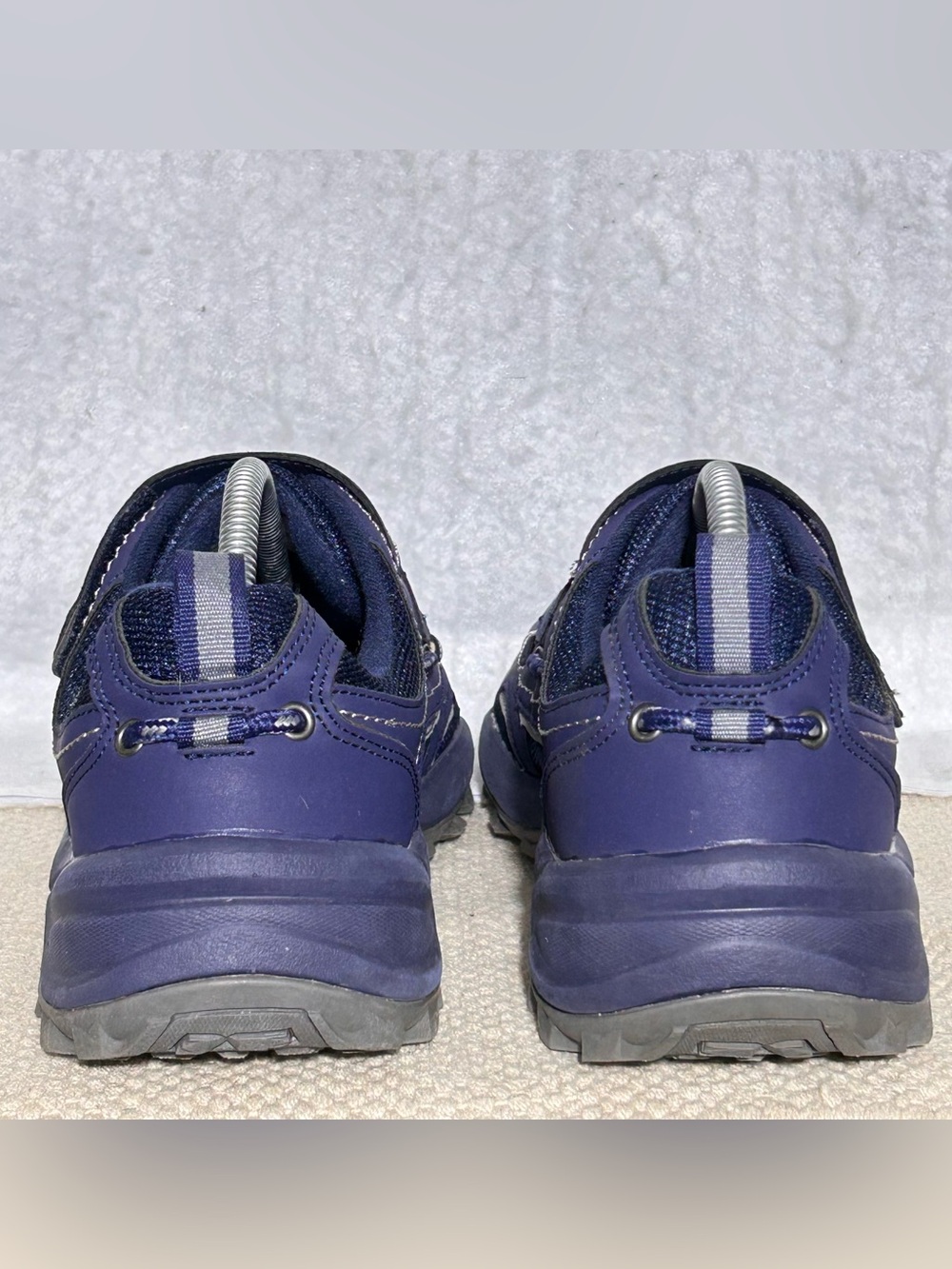 Omega Mens Blue Faux Leather Hook & Loop Strap Walking Sneakers Shoes SZ 10.5 D - Picture 4 of 11